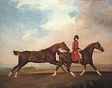 Horses Canvas Paintings - William Anderson with Two Saddle-horses